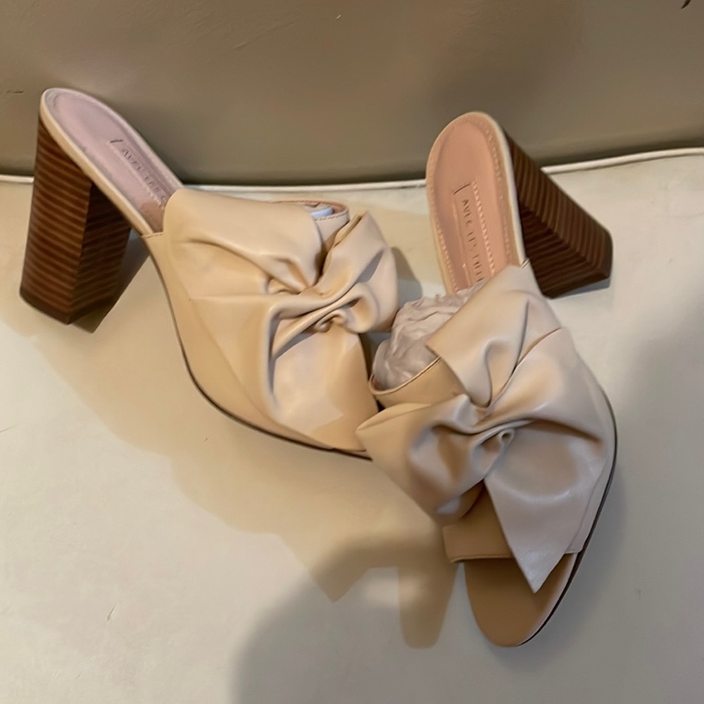 Cream Step in Mules with Stacked clunky heel. Brand new 2 pairs both size 8